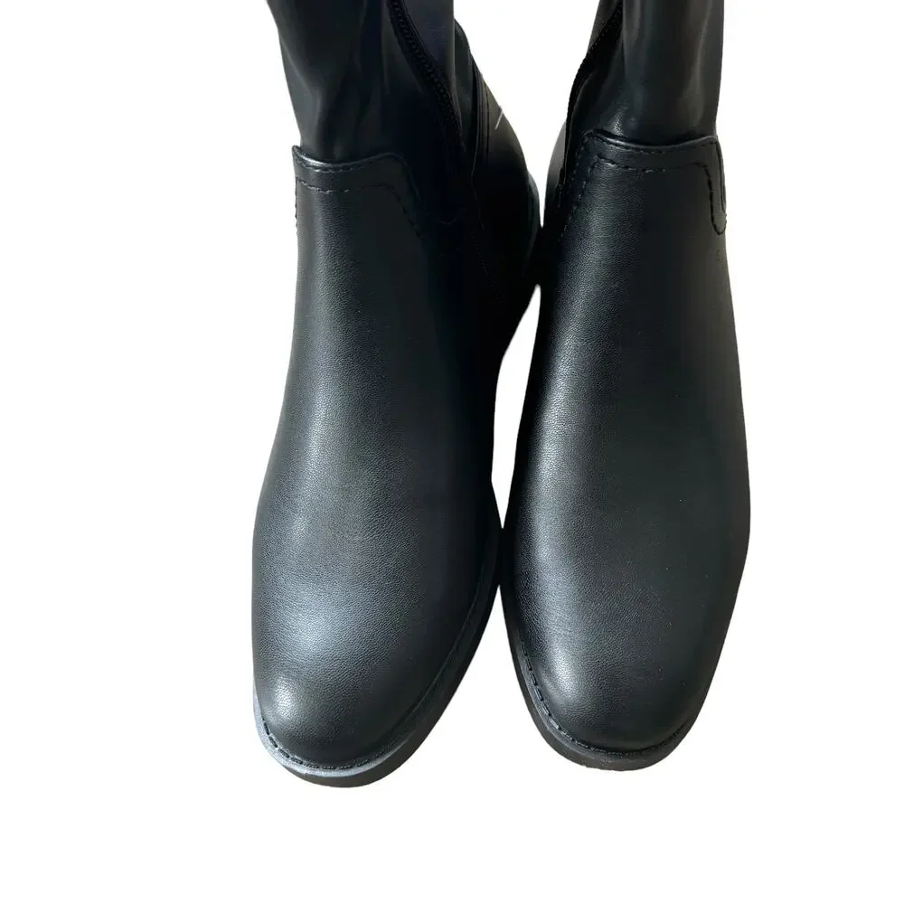 NEW Aerosoles Over the Knee Boots Black Vegan Leather